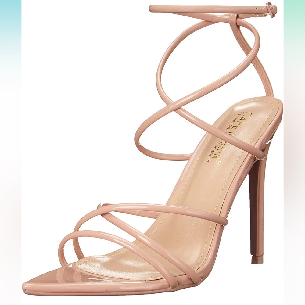 Cape Robbin Women's Strappy Pointy Open Toe Ankle Strap Stiletto Sandal-Ada